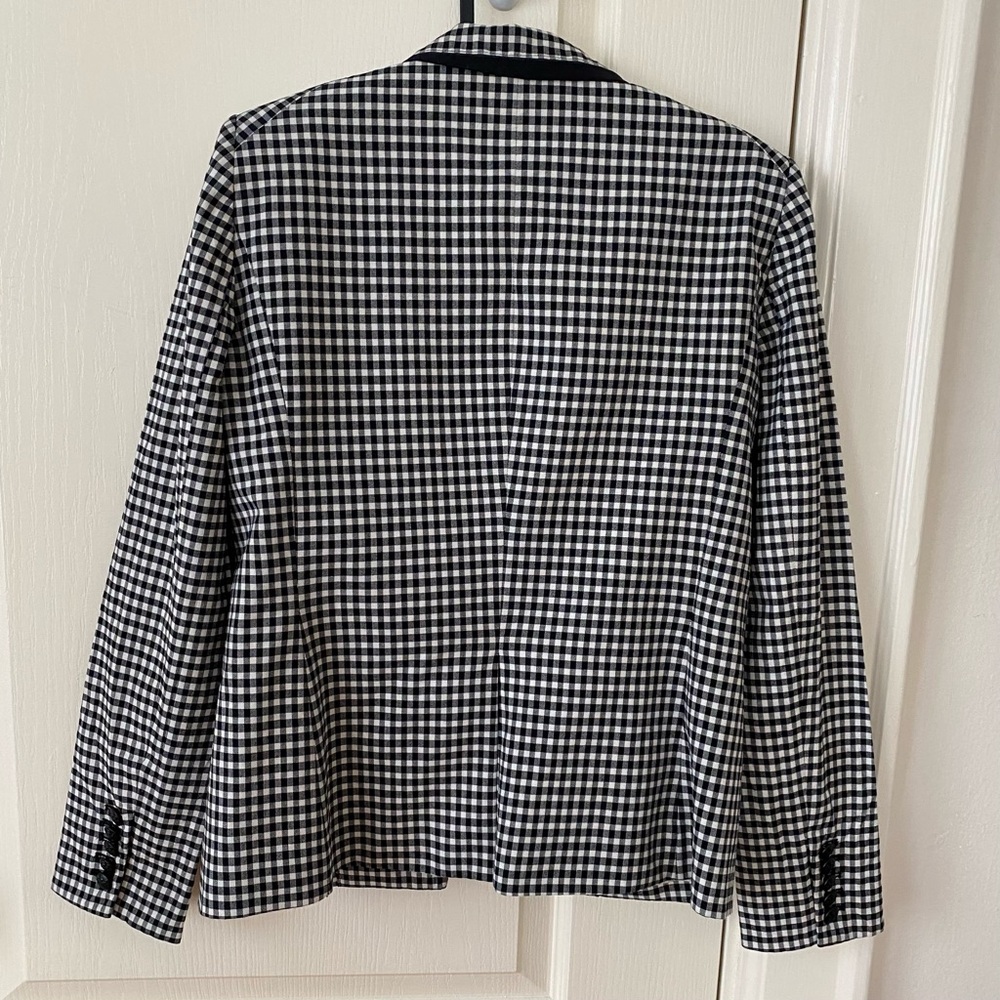 $645 Veronica Beard Cottage Black/White Gingham Plaid Dickey Jacket Blazer Sz 6 - Picture 9 of 14